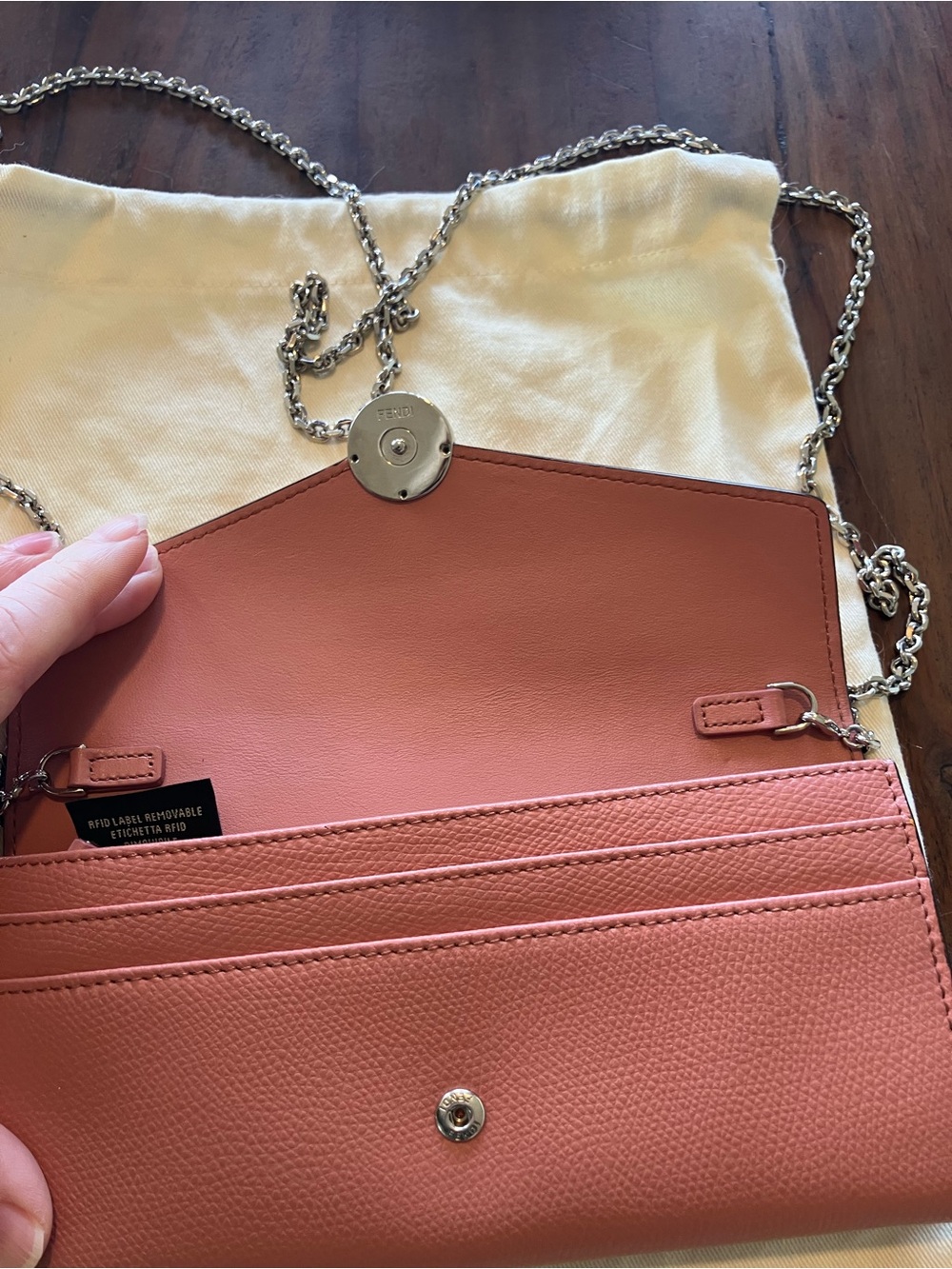 Fendi Pinkish brown Leather Wallet on a chain - Picture 4 of 16